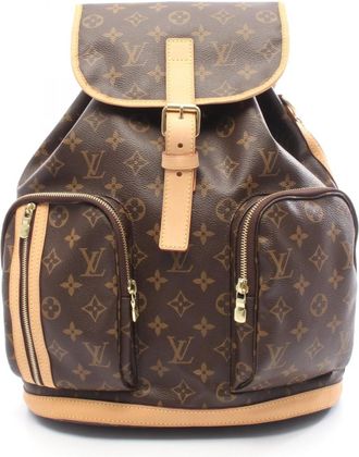 Louis Vuitton Brown Monogram Coated Canvas Leather Backpack (Pre-Owned)