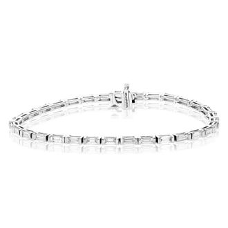 Vir Jewels 3.75 cttw Baguette Lab Grown Diamond Tennis Bracelet in 14K Gold 7 Inch For Women