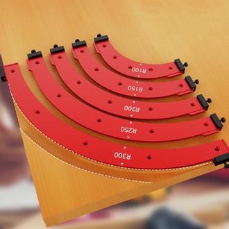 OEM Plantilla De &Aacute;ngulo Redondo, Gu&iacute;a De Enrutamiento De &Aacute;ngulos Para Carpinter&iacute;a R100 R150 R200 R250 R300 Gu&iacute;a De Curva Para Bordes De Gabinetes De Alumi