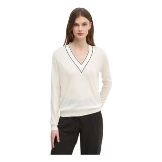 Mos Mosh MMRelena Prep V-neck Knit - Dames - V-hals truien - Beige - M - Wol - Truien & Vesten