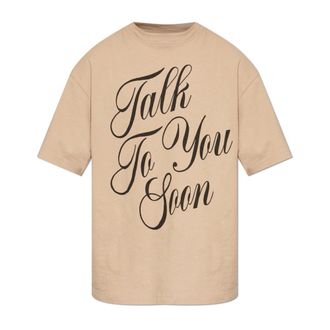 Acne Studios T-Shirts, male, Beige, Size: XL/2XL Talk To You Soon T-Shirt
