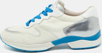 Tod's Tods White/silver Suede And Leather Low Top Sneakers