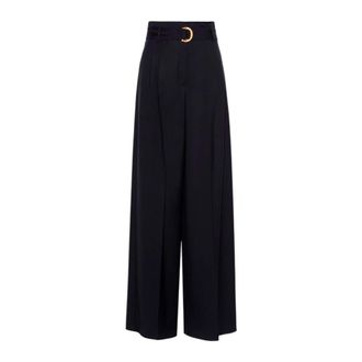 Max Mara Broeken, Dames, Blauw, M, Wol, Wijde broek
