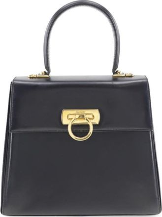Ferragamo Pre-owned Ferragamo Small Leather Gancini Iconic Top Handle Bag AT-21 0536