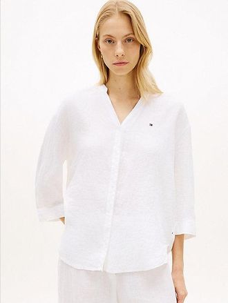 Tommy Hilfiger Relaxed Fit Pure Linen Half Sleeve Shirt