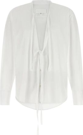 Maison Margiela Cotton Poplin Shirt - Heren - Longsleeves - Wit - L - Katoen - Tops