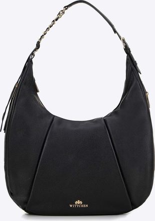 Wittchen Dames leren bucketbag met ketting, zwart, natuurlijk leer