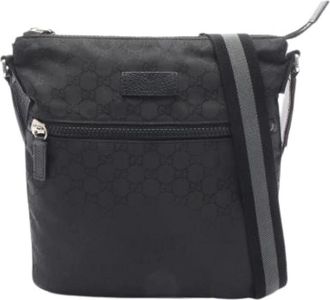 Gucci Pre-owned Cross Body Bags, female, Black, Size: ONE SIZE Pre-owned Nylon Crossbody Bag