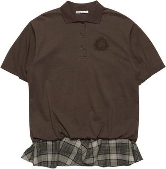 Acne Studios Gelaagde T-shirt Jurk - Dames - Korte kleedjes - Bruin - S - Katoen - Kleedjes