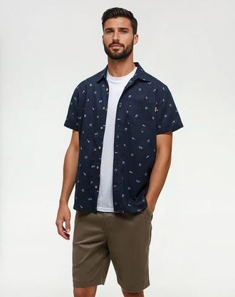 tentree Bike Around Mancos Shirt in Midnightblue/everydayadventure at Nordstrom, Size Xx-Large