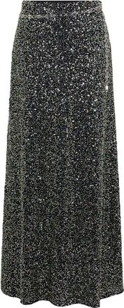 Paco Rabanne Gonna lunga con paillettes - Nero