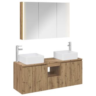 vidaXL Juego De Muebles De Ba&ntilde;o 4 Uds. Roble Artisan Vidaxl