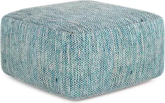 Simpli Home Nate 20In Boho Square Pouf