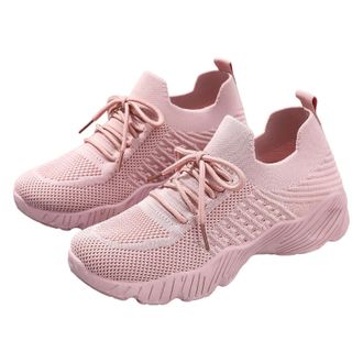 Generic Womens Athletic Walking Shoes Slip On Casual Mesh Tennis Workout Sneakers Ladies Lace Up Breathable Sport Sock Shoes Outdoor Fashion Sneakers for Wome