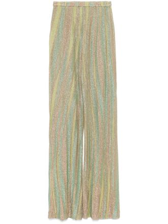Forte_Forte lurex trousers - women - Viscose/Polyamide/Metallized Polyester - II - Green