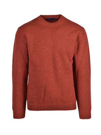 Daniele Fiesoli Crewneck Sweater In Rich Rust Tone With Ribbed Detailing