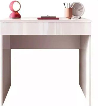 Lux scrivania con cassettone smile bianco lucido, 78x50x76 cm