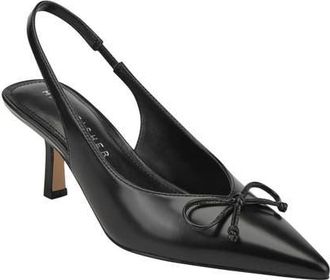 Marc Fisher Gretel Slingback Pointed Toe Bow Pump in Black at Nordstrom, Size 8.5