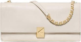 Kate Spade New York deco fine grain leather convertible chain shoulder bag in Cashew Milk at Nordstrom