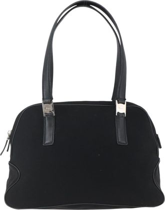 Ferragamo Vintage Handbag Nylon Black Nylon Handbag (Pre-Owned)