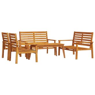 vidaXL Vidaxl - Juego De Muebles De Jard&iacute;n 5 Pzas Madera Maciza De Acacia