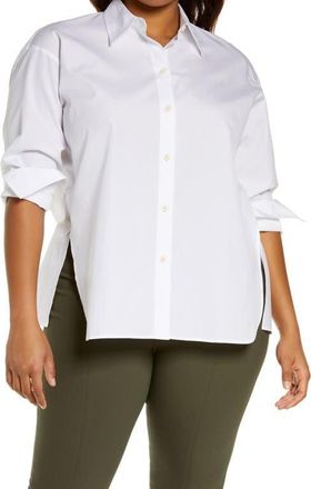 Vince Cotton Poplin Button-Up Shirt in Optic White at Nordstrom, Size 3X-Large