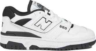 New Balance White Trainers with Leather Logo