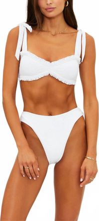 Beach Riot Amarie Mid Rise Bikini Bottom In White