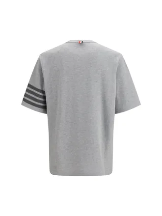 Thom Browne Textured Cotton Piqu&eacute; T-Shirt - Gray