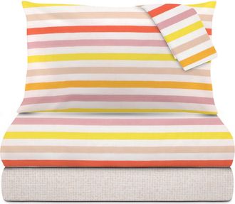 KASANOVA Completo letto 1 piazza poli stampa righe rosa