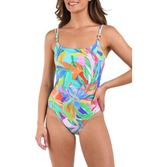 La Blanca Tropi-Flage One-Piece Swimsuit in Multi at Nordstrom, Size 8