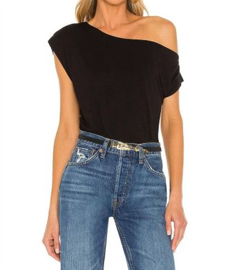 LBLC The Label Marley Off The Shoulder T-Shirt In Black