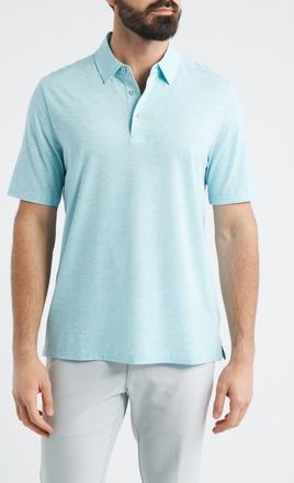 Johnston & Murphy XC Apex Performance Polo in Aqua Heather at Nordstrom, Size Xxx-Large