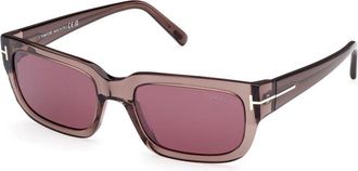 Tom Ford FT1075 45U Shiny Light Brown/Bordeaux Mirror
