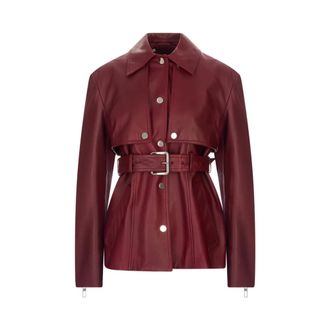 Sportmax Sportmax, Leather Jackets, female, Red, Size: 2XS Spstenzone Two-piece Nappa Jacket