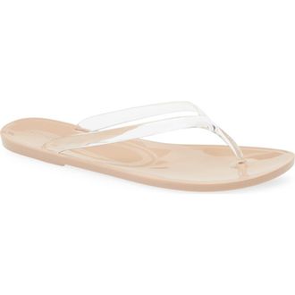 Jeffrey Campbell Beach Day Jelly Flip Flop in Clear-Nude at Nordstrom, Size 8