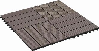 vidaXL Tile De Decking 22 Uds. Marr&oacute;n Oscuro 30 X 30 Cm Wpc Vidaxl