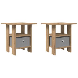 vidaXL Mesita De Noche Con Caj&oacute;n 2 Pcs Roble Artesanal 41 X 40 X 45 Cm Vidaxl