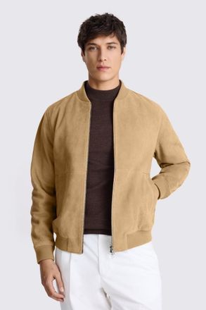 Moss Camel Suede Bomber
