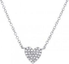 Allurez 0.09ct 14k White Gold Diamond Heart Necklace