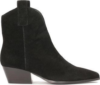 Kazar Suede slip-on cowboy laarzen - Dames - Cowboylaarzen - Zwart - 37 EU - Su&egrave;de - Schoenen
