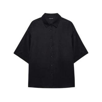 Anine Bing Dames, Blouses & Shirts, Zwart, Maat: M Satijn