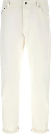 Brunello Cucinelli Jeans - Heren - Slim Fit Jeans - Wit - 4XL - Jeans