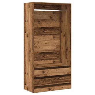 Berkfield Home Wardrobe Old Wood 100x50x200 cm Engineered Wood in Brown | Size: 100 x 50 x 200 cm