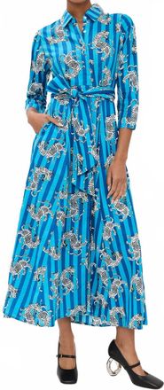 Guadalupe Design Womens Luciana Tibet Dragon Dress In Cyan