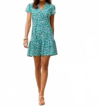 Jude Connally Ginger Dress In Green & White