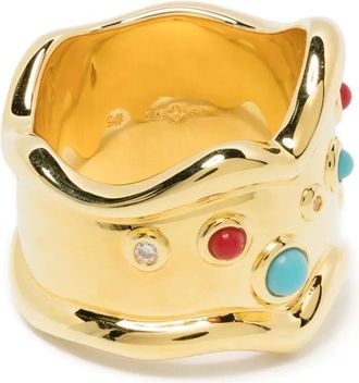 Eshvi Anello con cristalli - Oro