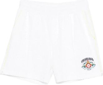 Casablanca Towelling Monogram Shorts - Heren - Korte Broeken - Wit - XL - Katoen - Korte Broeken