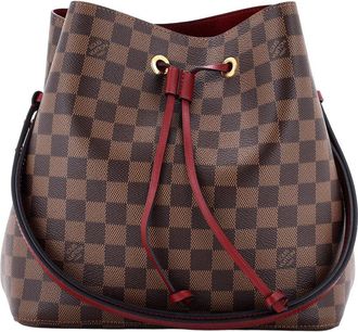 Louis Vuitton Red Damier & Leather Neonoe Mm (Authentic Pre-Loved)