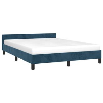 vidaXL Estructura De Cama Sin Colch&oacute;n Terciopelo Azul Oscuro 140x190cm Vidaxl